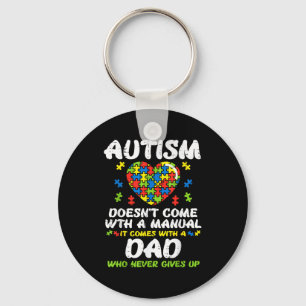 Autism Doesnt Come With Manual Dad Puzzle Awarenes Keychain