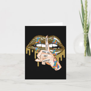 Autism Dripping Lips Puzzle Autism Awareness Women Card