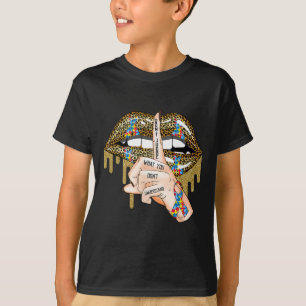 Autism Dripping Lips Puzzle Autism Awareness Women T-Shirt