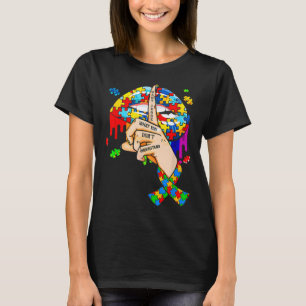 Autism Dripping Lips Puzzle Autism Awareness Women T-Shirt