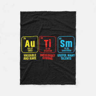 Autism Elements Periodic Table Awareness Asd Fleece Blanket