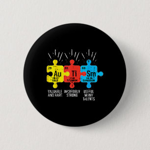 Autism Elements Periodic Table Awareness Asd Men W 2 Inch Round Button