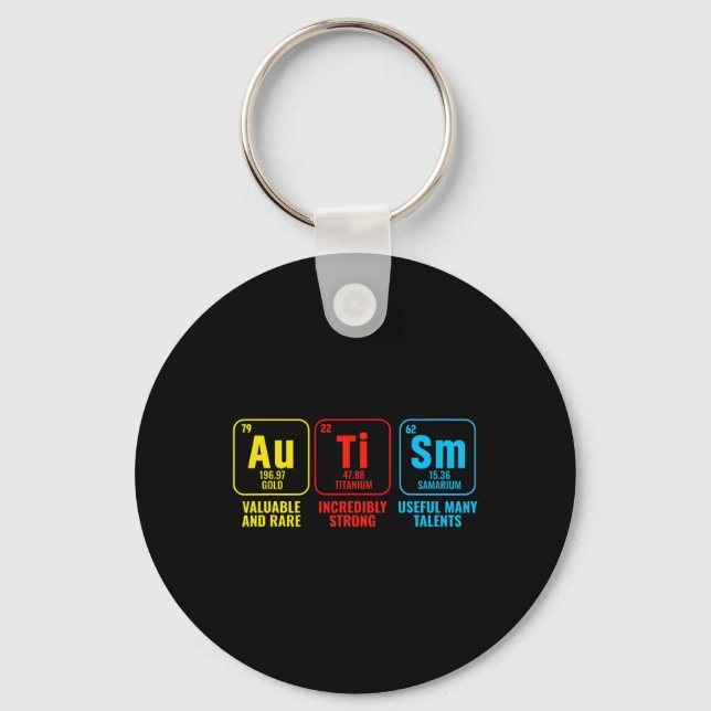 Autism Elements Periodic Table Awareness Asd Men W Keychain (Front)