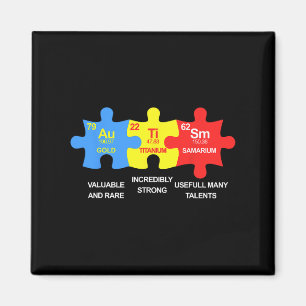 Autism Elements Periodic Table Awareness Asd Men W Magnet