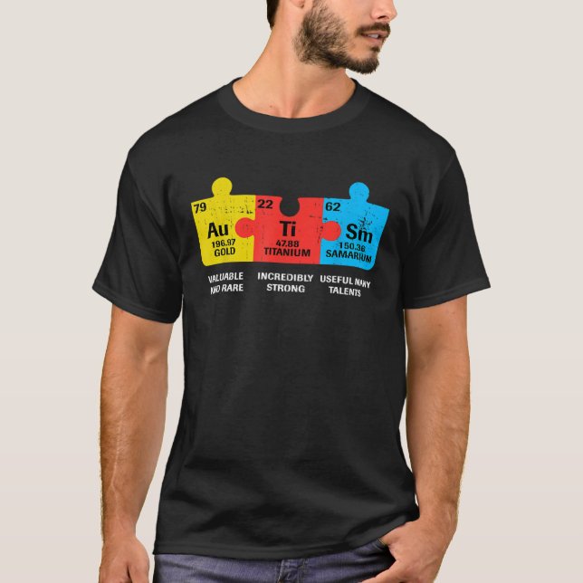Autism Elements Periodic Table Awareness ASD Men W T-Shirt (Front)