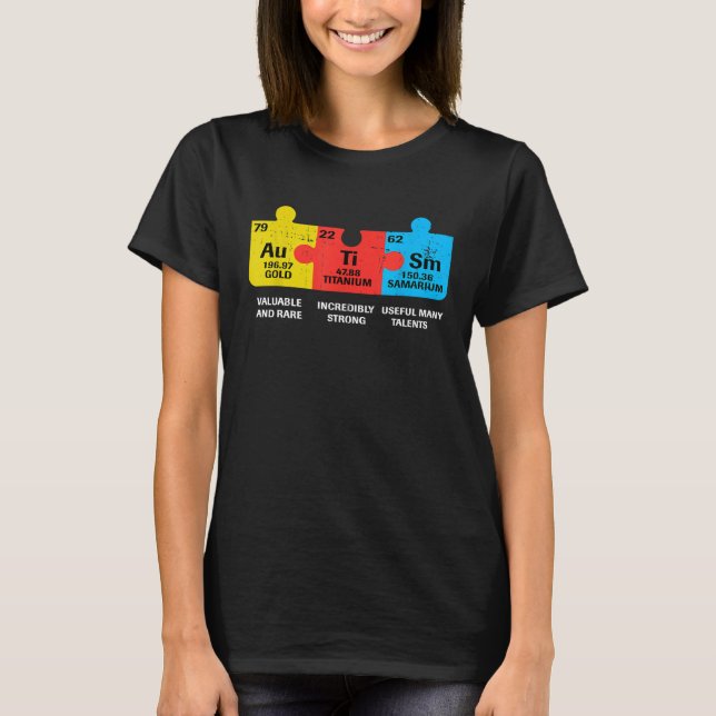 Autism Elements Periodic Table Awareness ASD Men W T-Shirt (Front)