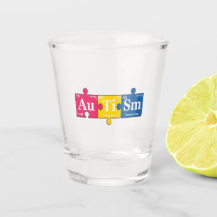 Autism Elements Periodic Table Awareness Chemistry Shot Glass