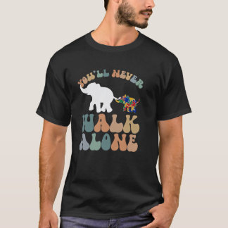 Autism Elephant Mom Support Alone Puzzle You'll Ne T-Shirt