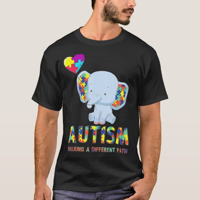 Autism Elephant Walking A Different Path T Shirt F (Front)