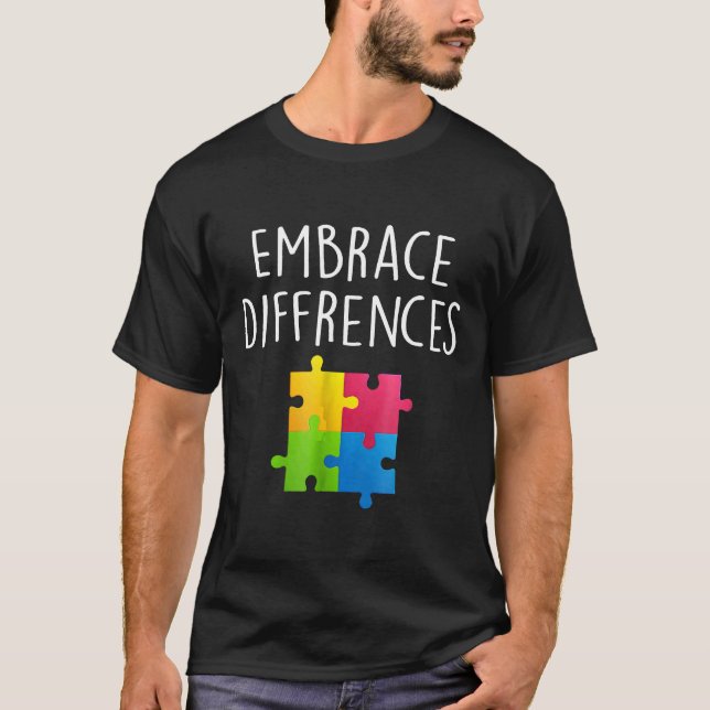 Autism-Embrace Differences Autism Awareness T-Shirt (Front)