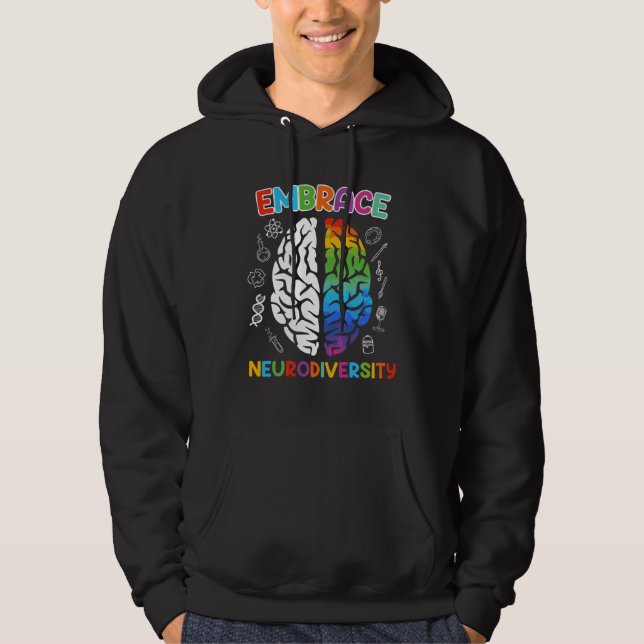 Autism Embrace Neurodiversity Autistics Awareness  Hoodie (Front)