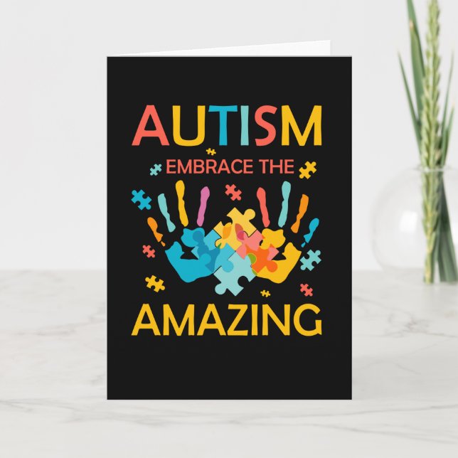 Autism embrace the amazing card (Front)