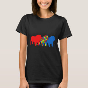 Autism English Bulldog Dog Autism Awareness Puppy T-Shirt