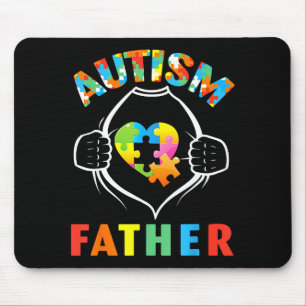 Autism Father Superhero Puzzle Heart Awareness Sup Mouse Pad