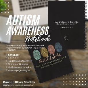 Autism Fingerprint/Quote Spiral Notebook