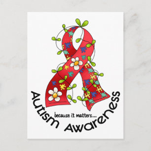 AUTISM Flower Ribbon 1 Postcard