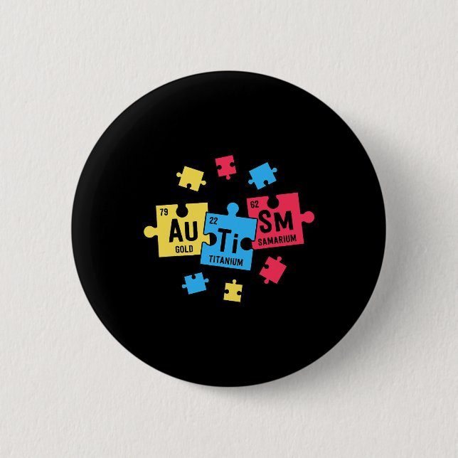 Autism For Teachers Sped Periodic Table Elements  2 Inch Round Button (Front)