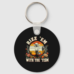 Autism Funny Rizz Em With The Tism Meme Autistic R Keychain