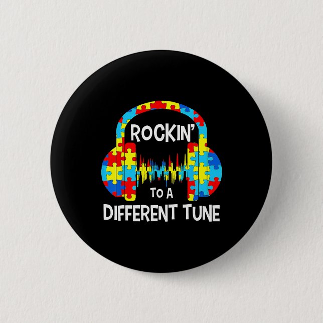 Autism Game - Rocking To A Different Tune For Game 2 Inch Round Button (Front)