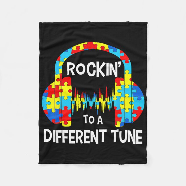 Autism Game - Rocking To A Different Tune For Game Fleece Blanket (Front)