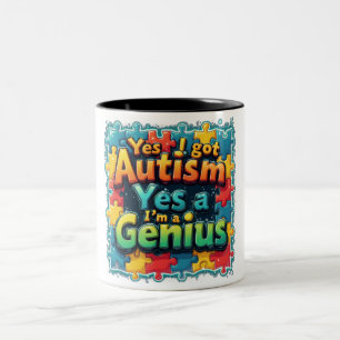 Autism Genius Two-Tone Coffee Mug