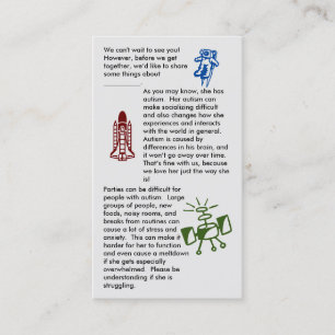 Autism Get Together Girl Business Card