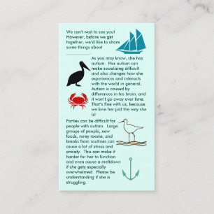 Autism Get Together Girl Business Card