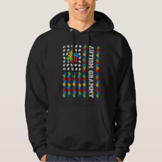 Autism Grammy American Flag Autism Awareness Hoodie