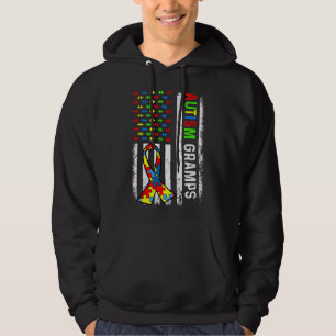 Autism Gramps American Flag Autism Awareness Famil Hoodie