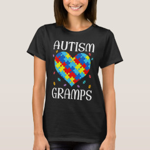 Autism Gramps Matching Family Heart Autism Awarene T-Shirt