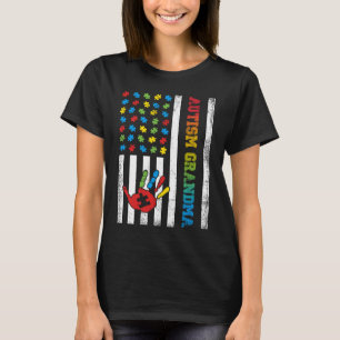 Autism GrandMa American Flag Autism Awareness  1 T-Shirt
