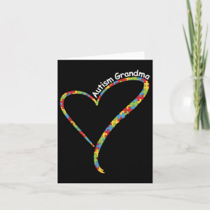 Autism Grandma Autism Awareness Puzzle Piece Heart Card