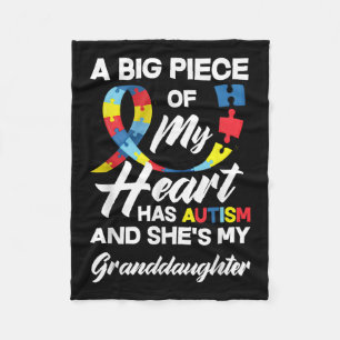 Autism Grandma _ Grandpa Autistic Granddaughter Au Fleece Blanket