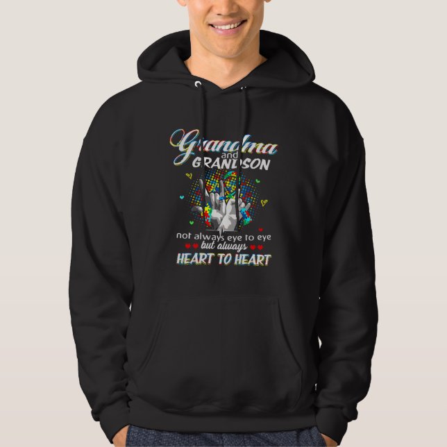 Autism Grandma Grandson Not Always Eye To Eye Hoodie (Front)