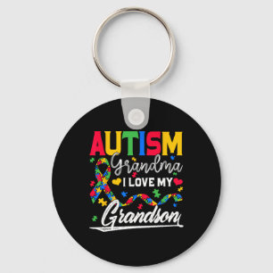 Autism Grandma I Love My Grandson Autism Awareness Keychain
