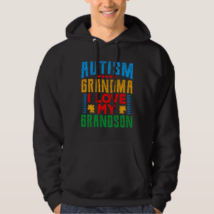 Autism Grandma I Love My Grandson Grandparents Fam Hoodie