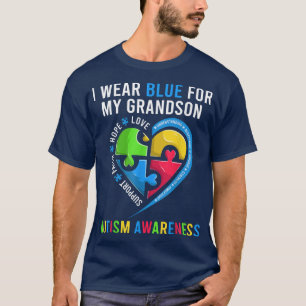 Autism Grandson Grandpa Grandma s, Fun Autism Awar T-Shirt