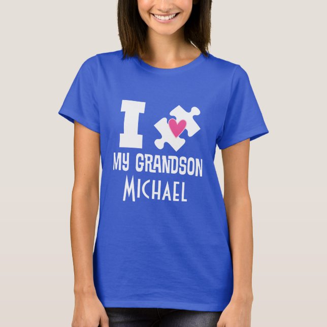 Autism Grandson Personalized Awareness T-shirt (Front)