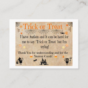 Autism Halloween Business Cards