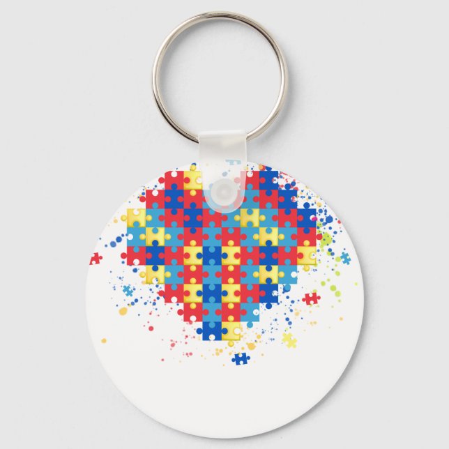 autism hear keychain (Front)
