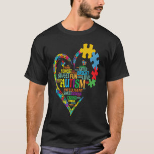 Autism Heart Autism Awareness for Autism mom T-Shirt