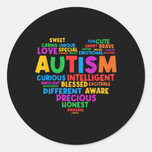 Autism Heart Autism Awareness Month Proud Autism M Classic Round Sticker