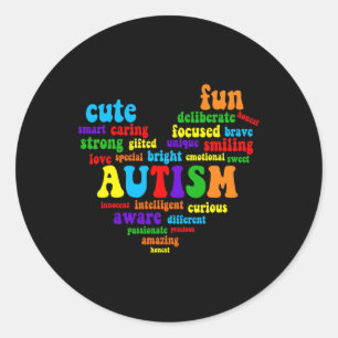 Autism Heart Autism Awareness Proud Autism Mom Gif Classic Round Sticker