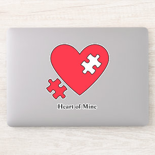 Autism Heart Puzzle Mom's Laptop Cutout Vinyl