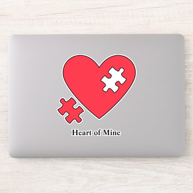 Autism Heart Puzzle Mom's Laptop Cutout Vinyl (Computer)