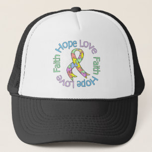 Autism Hope Love Faith Trucker Hat