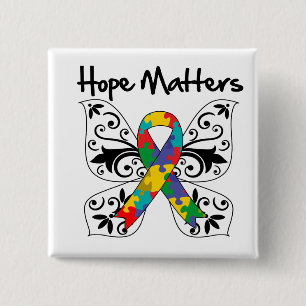 Autism Hope Matters 2 Inch Square Button