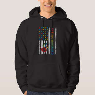 Autism Husband American Flag Autism Awareness Hoodie