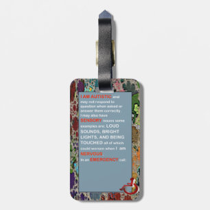 Autism I HAVE AUTISM Laggage tag
