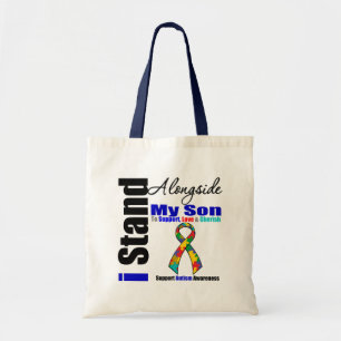 Autism I Stand Alongside My Son Tote Bag